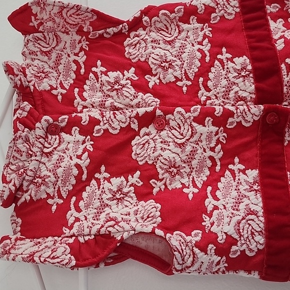 Janie And Jack Red Velvet Sleeveless Ruffle Dress Size 3T - Picture 5 of 6